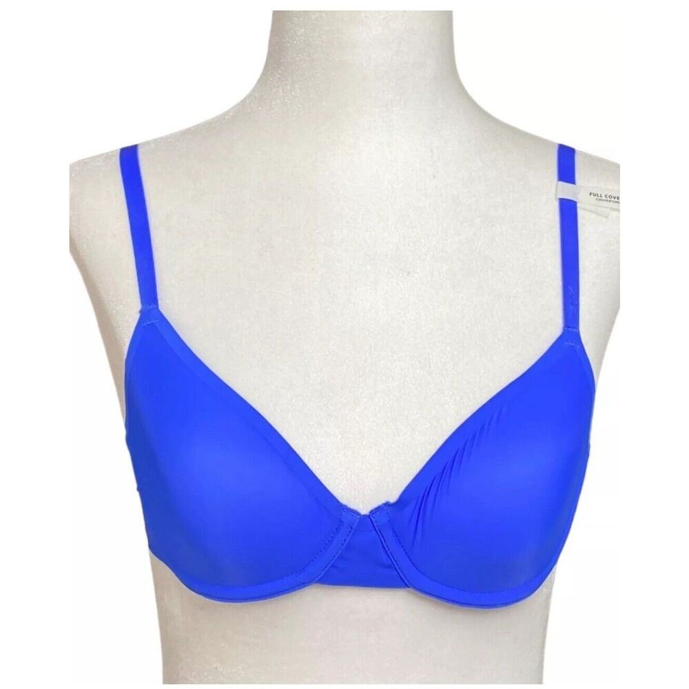 Aerie Smoothez Royal Blue Unlined Underwire Full Coverage Bra Size 34D NEW #7